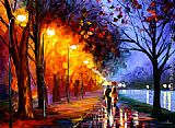 Leonid Afremov Alley by the Lake painting